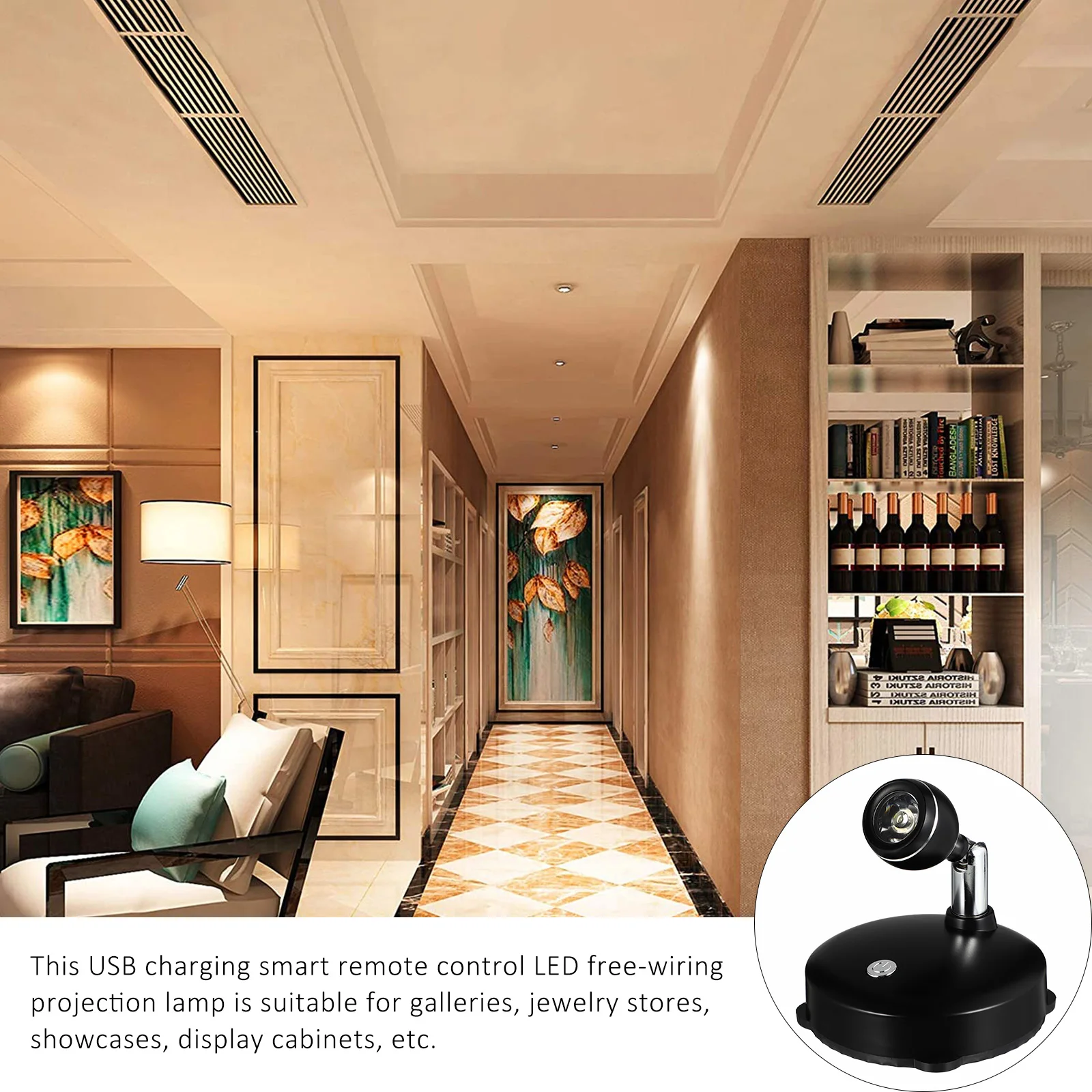Cordless Projection Lamp 2 Sets Rechargeable Remote Control USB Charging ABS Material Gallery Lighting Display Case
Cordless Projection Lamp 2 Sets Rechargeable Remote Control USB Charging ABS Material Gallery Lighting Display Case