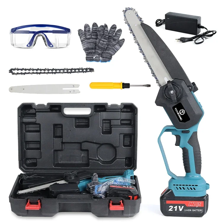 Professional handheld 8 inch electric chainsaw cordless Brushless chainsaw with lithium battery and charger
Professional handheld 8 inch electric chainsaw cordless Brushless chainsaw with lithium battery and charger