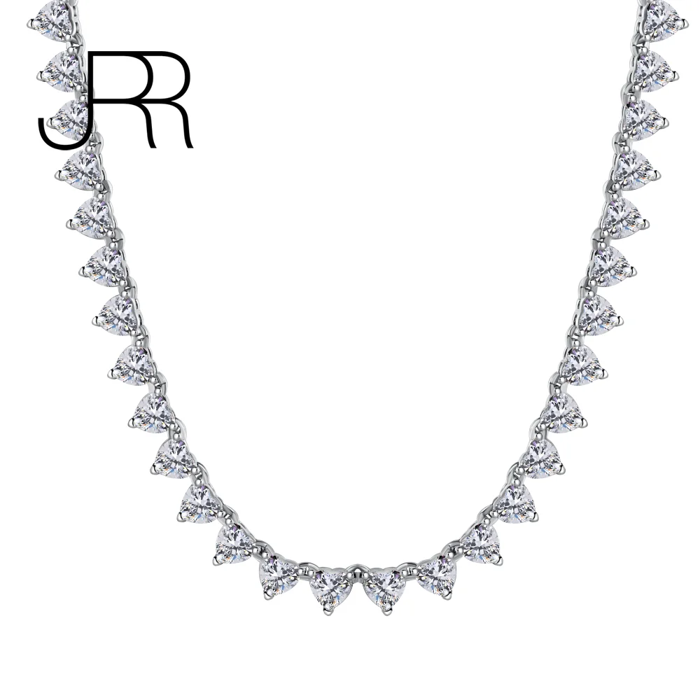 JRR Real 925 Sterling Silver 4MM Heart Cut Diamond Gemstone Tennis Chain Necklace for Women Fine Jewelry Wholesale Free Shipping
JRR Real 925 Sterling Silver 4MM Heart Cut Diamond Gemstone Tennis Chain Necklace for Women Fine Jewelry Wholesale Free Shipping