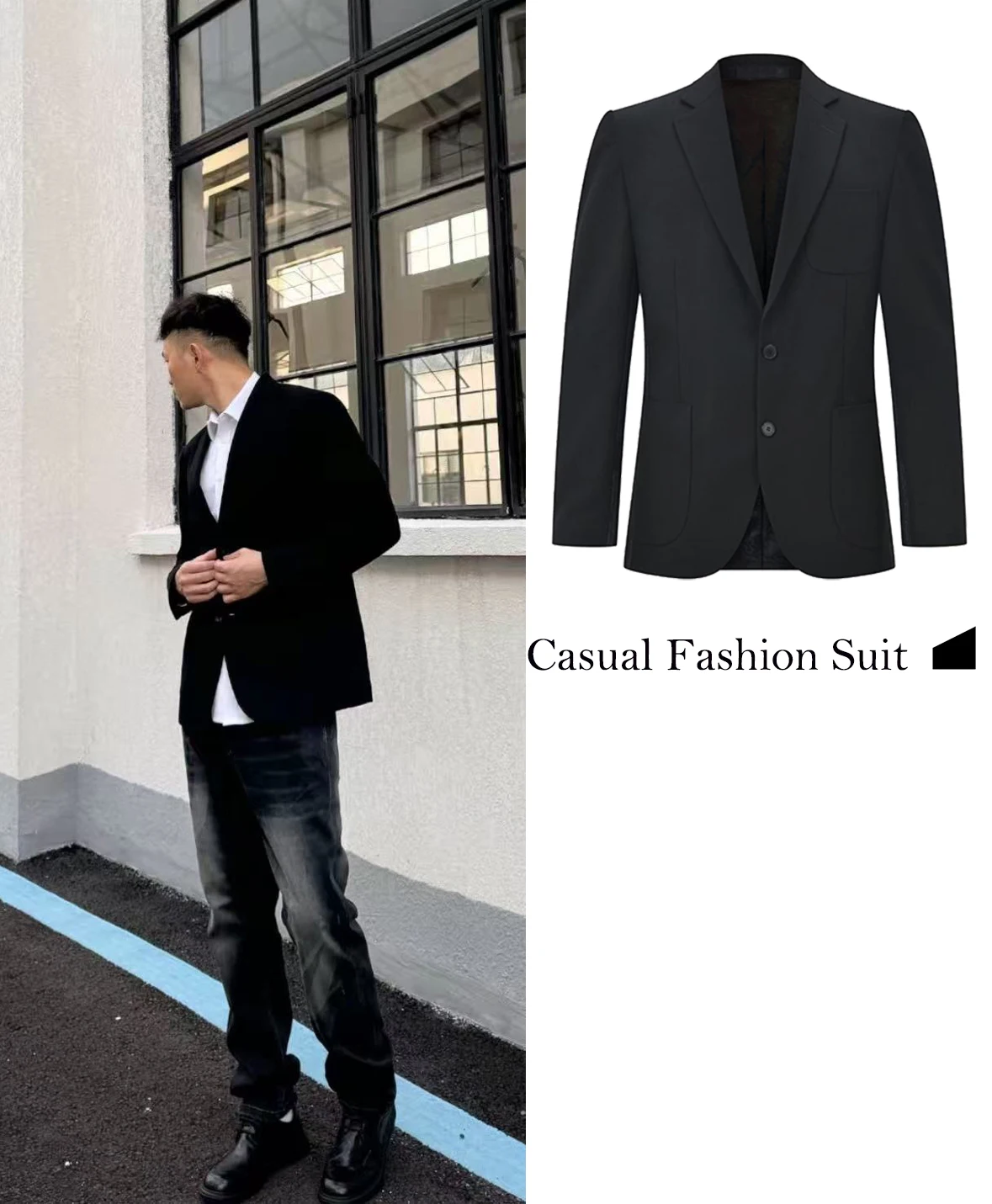 FWRD Classic Casual Fashion Suit Classic Black Single Button Suit Slim Fit Black Blazer Basic Black Business Suit #FWRD#0026
FWRD Classic Casual Fashion Suit Classic Black Single Button Suit Slim Fit Black Blazer Basic Black Business Suit #FWRD#0026
