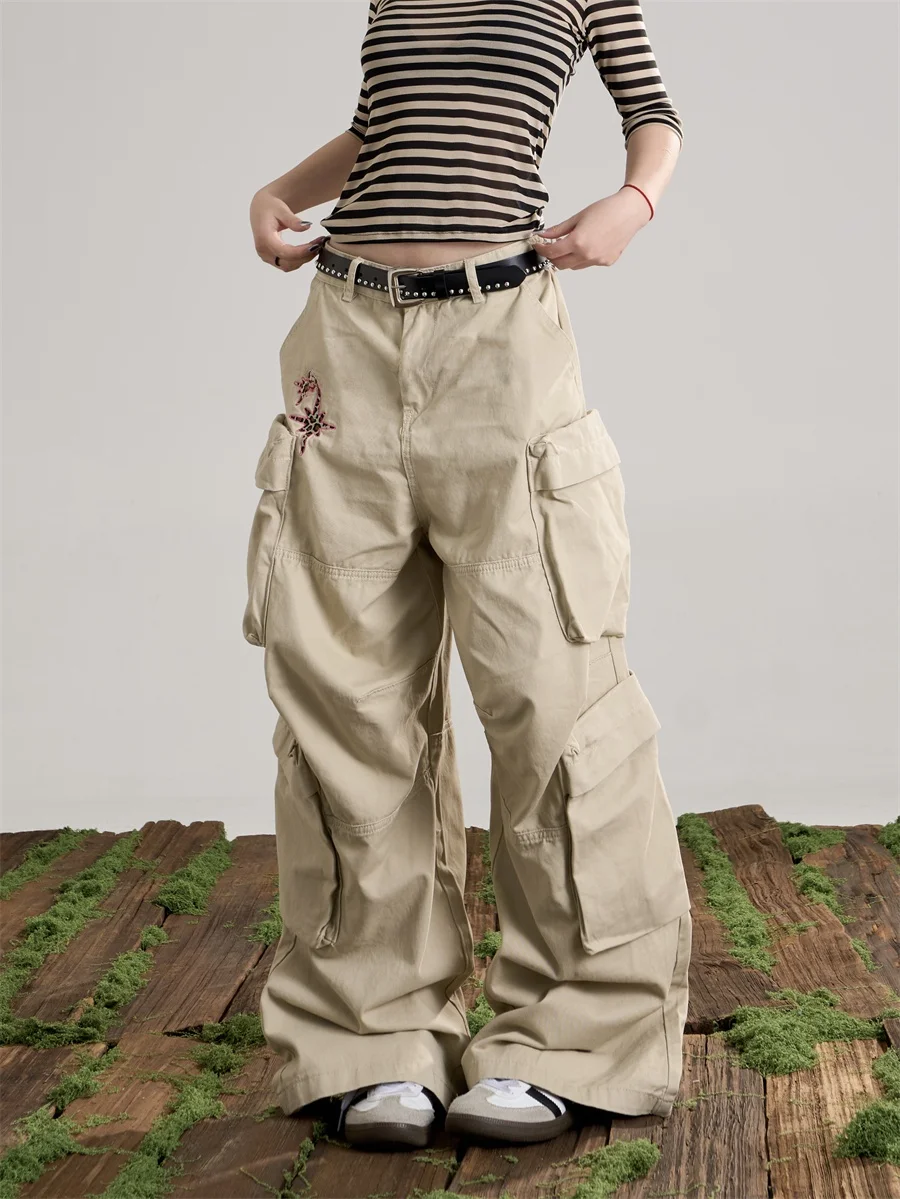 Onlpp American Workwear Style Women's Loose Wide Leg Pants Multiple Pockets Straight Cut Long Trousers Slimming Design
Onlpp American Workwear Style Women's Loose Wide Leg Pants Multiple Pockets Straight Cut Long Trousers Slimming Design