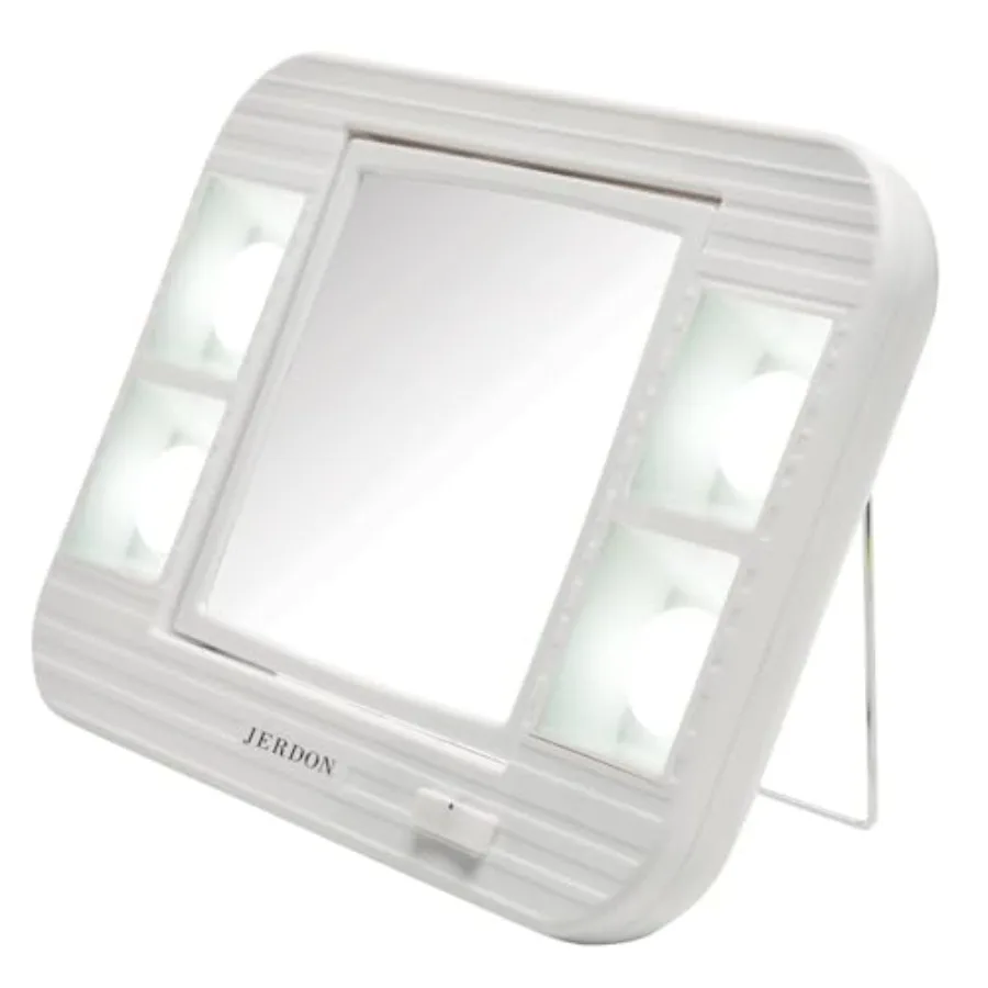Two-Sided Makeup Mirror with Lights - Vanity Mirror with 5X Magnification and Two Setting Glare-Free Lighting - White Base - Mo
Two-Sided Makeup Mirror with Lights - Vanity Mirror with 5X Magnification and Two Setting Glare-Free Lighting - White Base - Mo