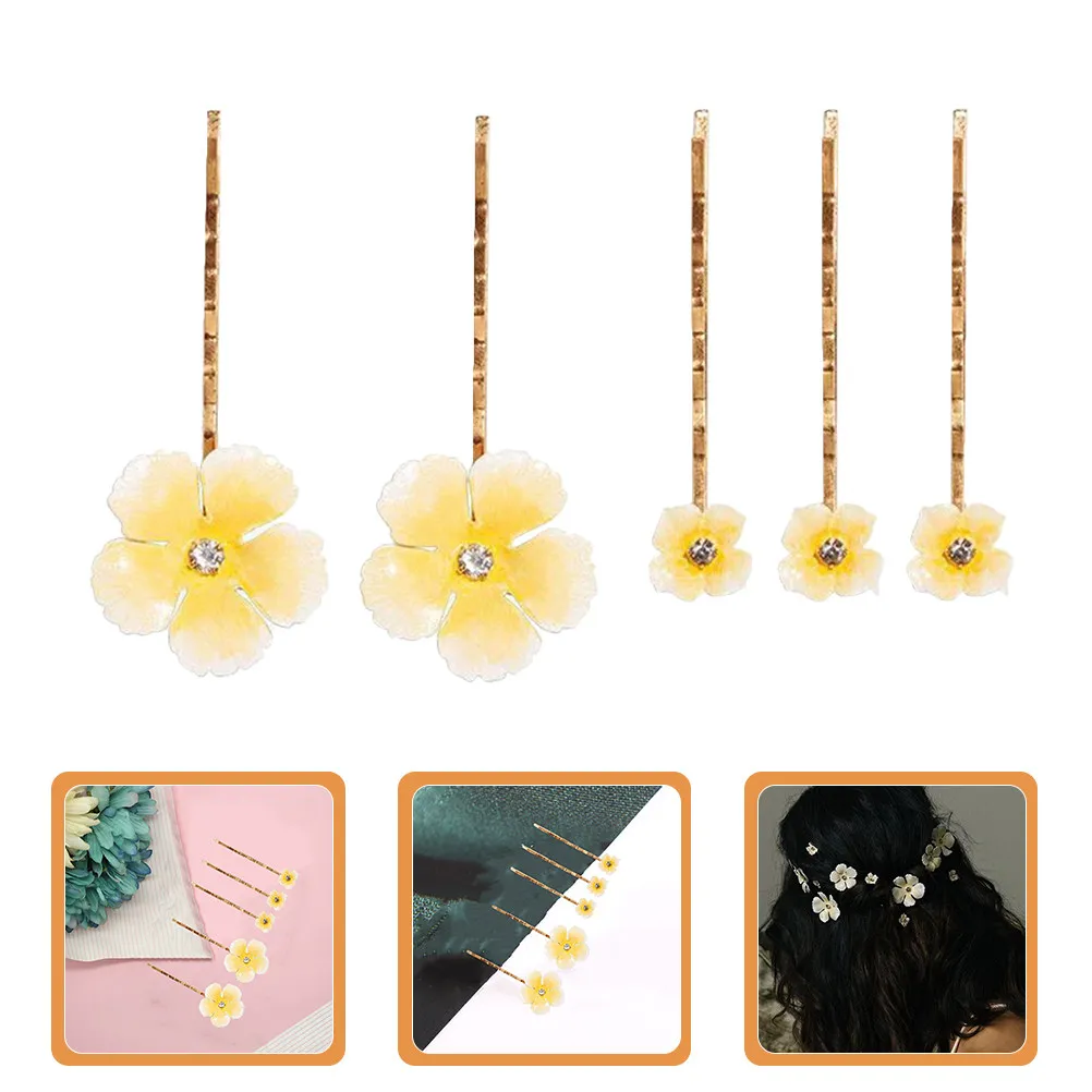 5Pcs Gold Plated Flower Hair Clips Stylish Floral Design Tight Hold Hair Barrettes for Women Bridal Party Wear Elegant Shiny
5Pcs Gold Plated Flower Hair Clips Stylish Floral Design Tight Hold Hair Barrettes for Women Bridal Party Wear Elegant Shiny