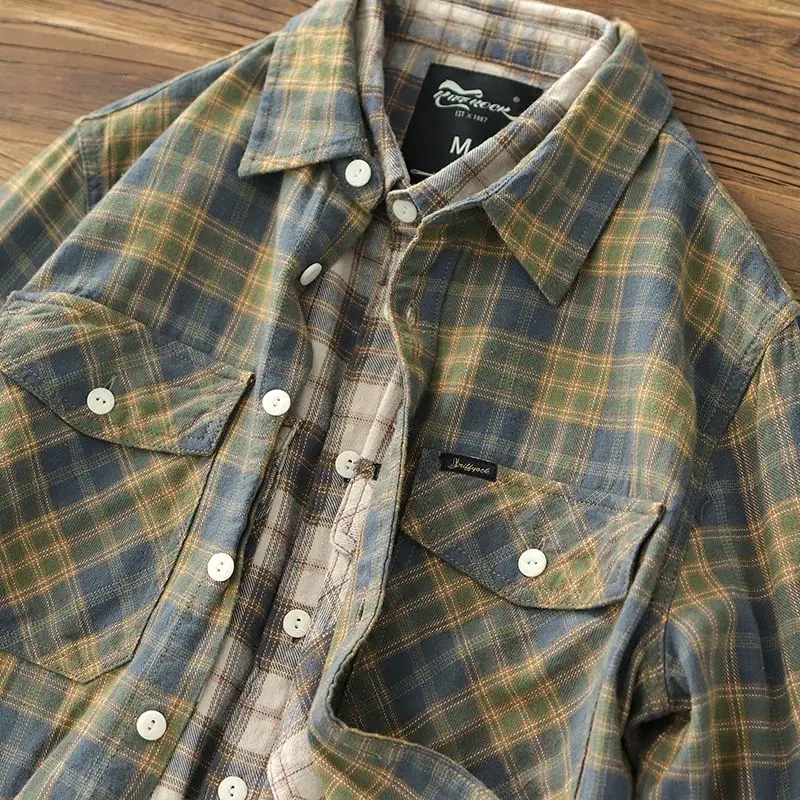 Retro Japanese Countryside Plaid Men's Shirt Autumn Thin Casual Brushed Flannel Long Sleeve Shirt Loose Fit Youth Fashion
Retro Japanese Countryside Plaid Men's Shirt Autumn Thin Casual Brushed Flannel Long Sleeve Shirt Loose Fit Youth Fashion