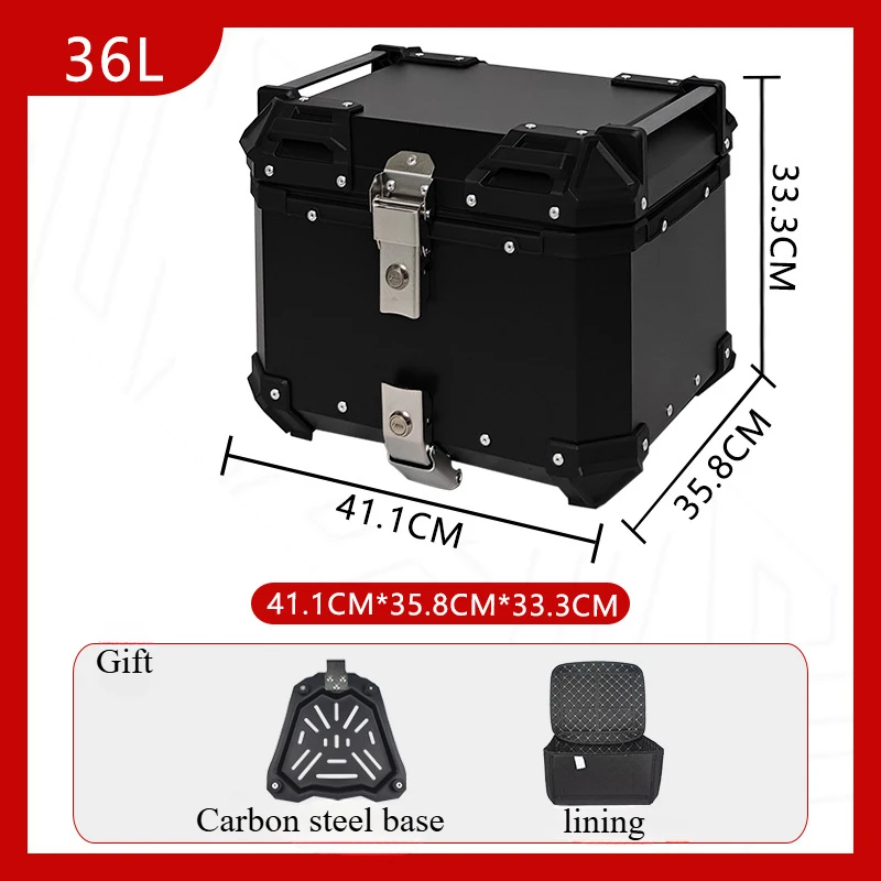 36L General Motorcycle Aluminum Alloy Trunk Motorcycle X Embossed Trunk Waterproof Tail Box Scooter Trunk Storage Top Case
36L General Motorcycle Aluminum Alloy Trunk Motorcycle X Embossed Trunk Waterproof Tail Box Scooter Trunk Storage Top Case