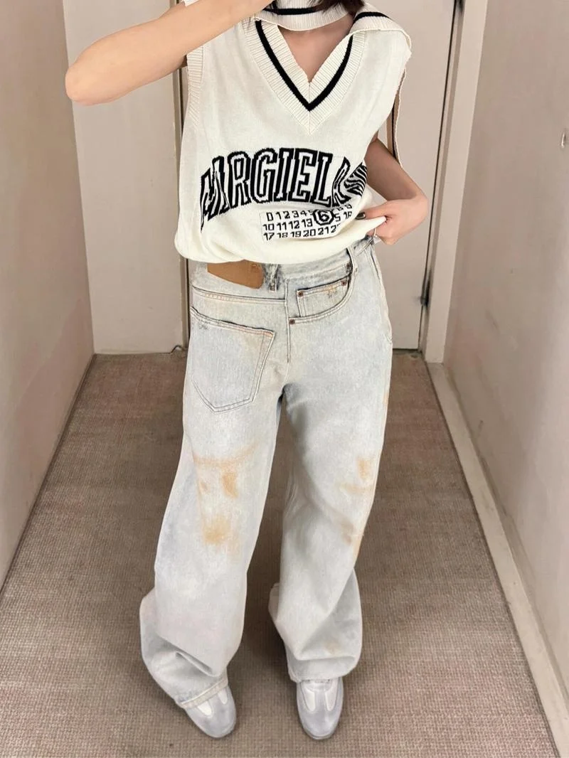 American High Street Style Distressed Stained Floor-Length Straight Leg Jeans Women Summer Hot Girl Vintage Dirtied Jeans
American High Street Style Distressed Stained Floor-Length Straight Leg Jeans Women Summer Hot Girl Vintage Dirtied Jeans