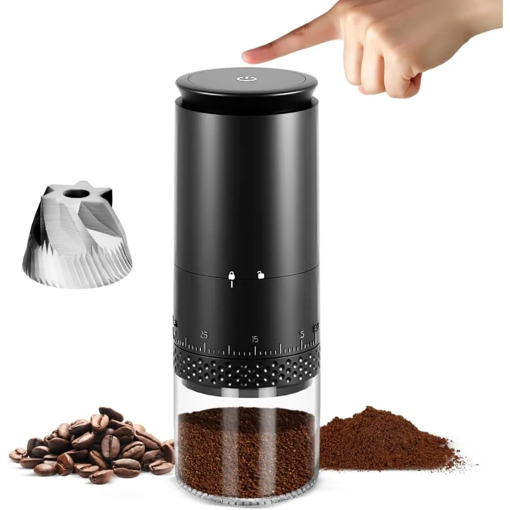 Portable Coffee Grinder - for Traveling, Camping, Office - Coffee Grinder with 38 Adjustable Grind Settings and Stainless Steel
Portable Coffee Grinder - for Traveling, Camping, Office - Coffee Grinder with 38 Adjustable Grind Settings and Stainless Steel