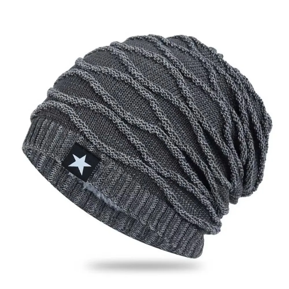 Soft Thickened Fleece Pile Cap Windproof Rhombus Jacquard Cycling Pullover Cap Warm Star Beanies Hat Men
Soft Thickened Fleece Pile Cap Windproof Rhombus Jacquard Cycling Pullover Cap Warm Star Beanies Hat Men