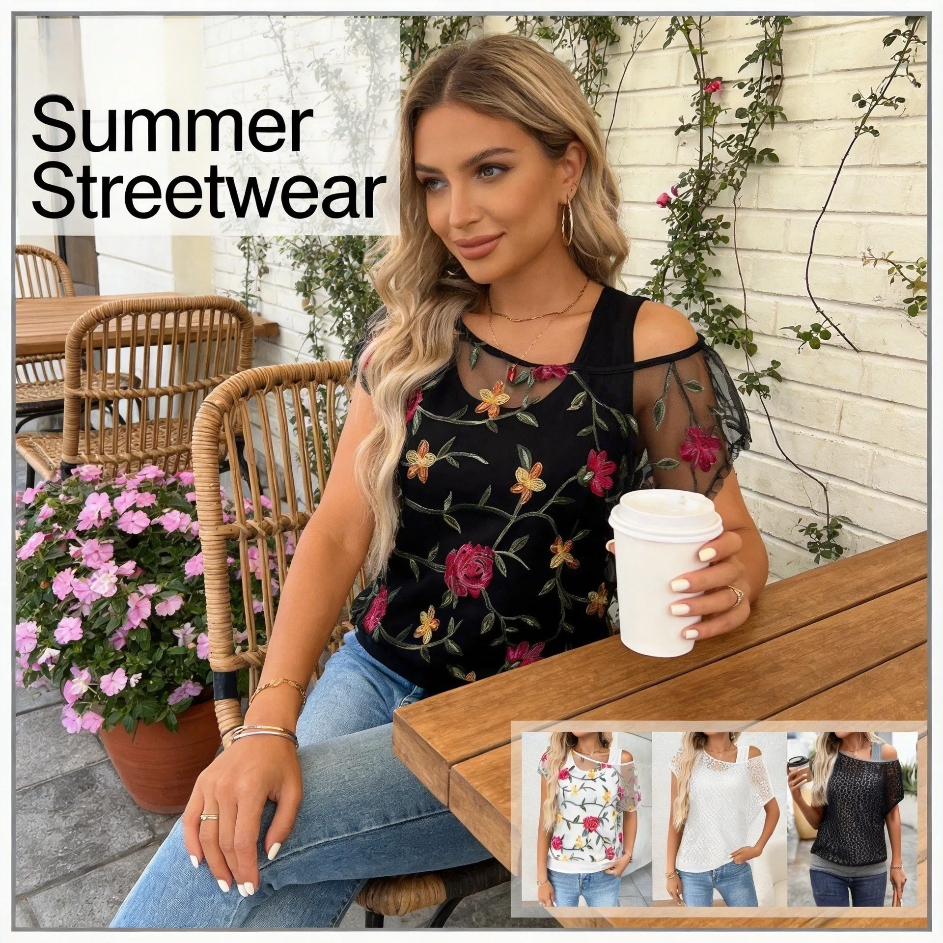 Summer Women Short Sleeve T Shirt Lace Round Neck Oversized Fit Knitted Top White Cold Shoulder Sheer Mesh Floral Embroidery
Summer Women Short Sleeve T Shirt Lace Round Neck Oversized Fit Knitted Top White Cold Shoulder Sheer Mesh Floral Embroidery