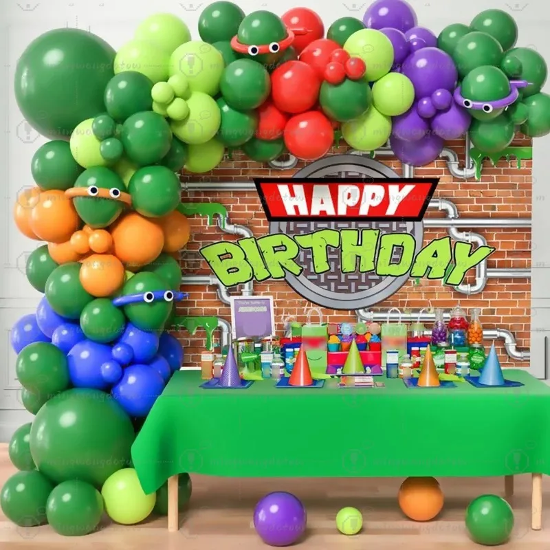 151PCS Turtle Theme Party Balloons Garland Arch Kit Green Balloon Girl Boy Video Game Ninja Cartoon Turtle Birthday Decoration
151PCS Turtle Theme Party Balloons Garland Arch Kit Green Balloon Girl Boy Video Game Ninja Cartoon Turtle Birthday Decoration