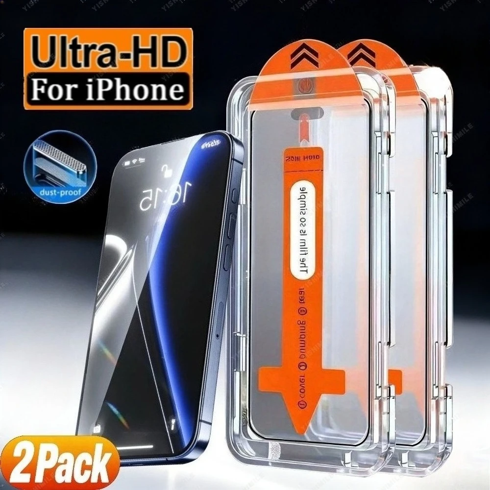 2Pcs Full Coverage Screen Protector for iPhone 17 16 15 14 Pro Max Air 16 15 Plus 13 12 11 Pro Mini One Click Installation Glass
2Pcs Full Coverage Screen Protector for iPhone 17 16 15 14 Pro Max Air 16 15 Plus 13 12 11 Pro Mini One Click Installation Glass