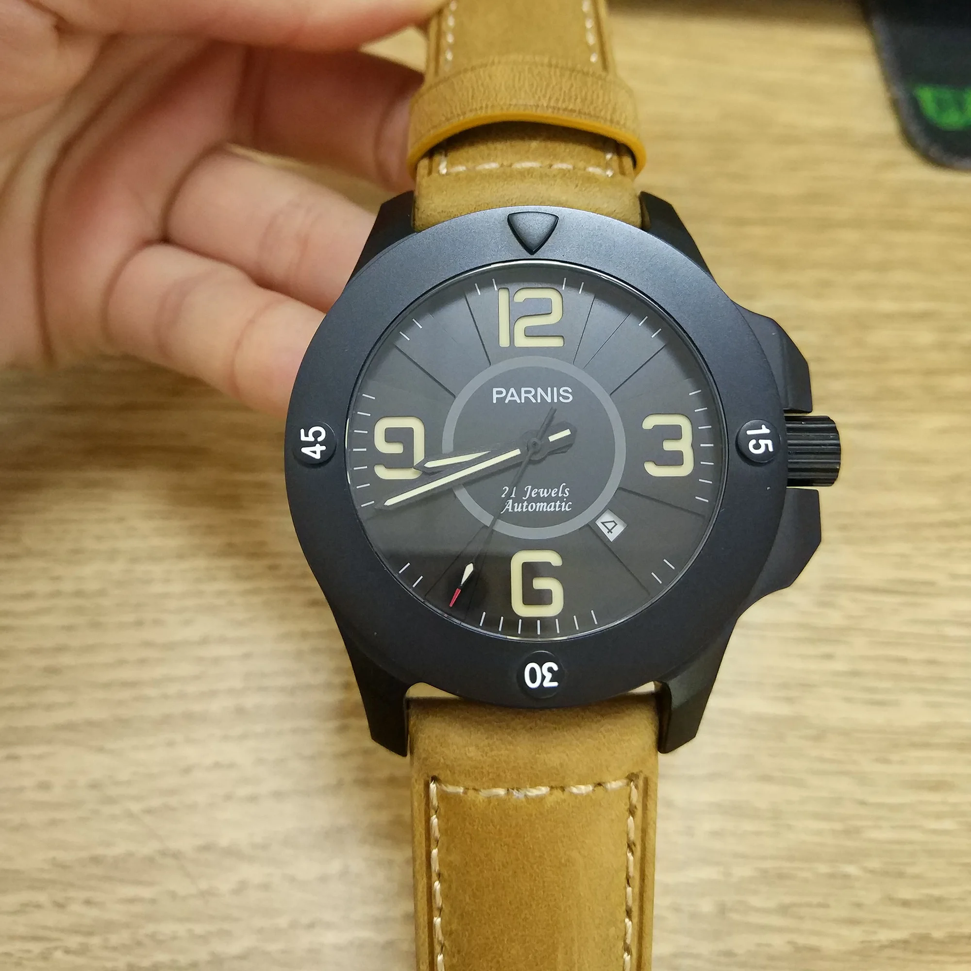 Parnis 47mm Black Case Mechanical Automatic Men Watches Sapphire Crystal Leather Strap Watch For Men reloj para hombre Man Clock
Parnis 47mm Black Case Mechanical Automatic Men Watches Sapphire Crystal Leather Strap Watch For Men reloj para hombre Man Clock