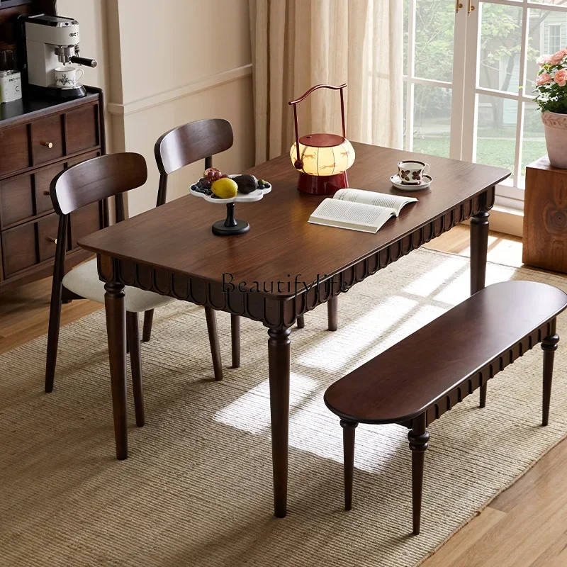 ls 18 **Retro solid wood black walnut color dining table home workbench desk antique style
ls 18 **Retro solid wood black walnut color dining table home workbench desk antique style