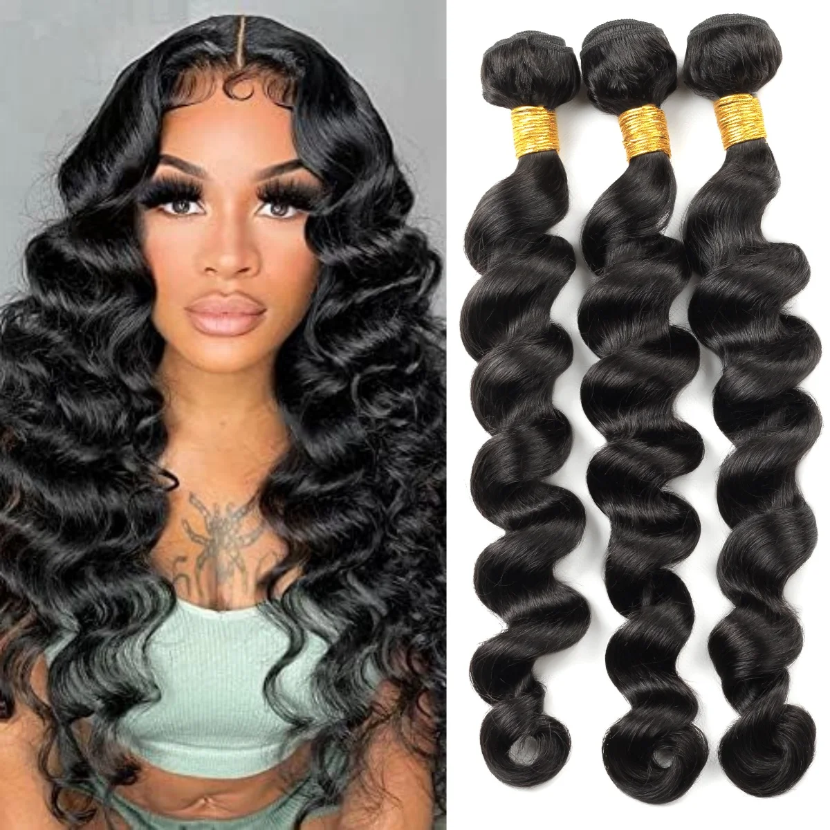 Queen Marry Loose Wave Human Hair Bundles 100% Brazilian Human Hair Extension Natural Black 1/3/4 Bundles for Women Doule Drawn
Queen Marry Loose Wave Human Hair Bundles 100% Brazilian Human Hair Extension Natural Black 1/3/4 Bundles for Women Doule Drawn