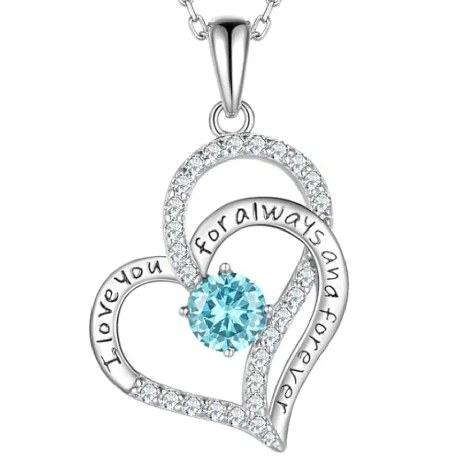 Birthday Gifts Double Heart Birthstone Necklace for Women, S925 Sterling Silver Pendant Necklace Jewelry for Her Mother Mom Wif
Birthday Gifts Double Heart Birthstone Necklace for Women, S925 Sterling Silver Pendant Necklace Jewelry for Her Mother Mom Wif