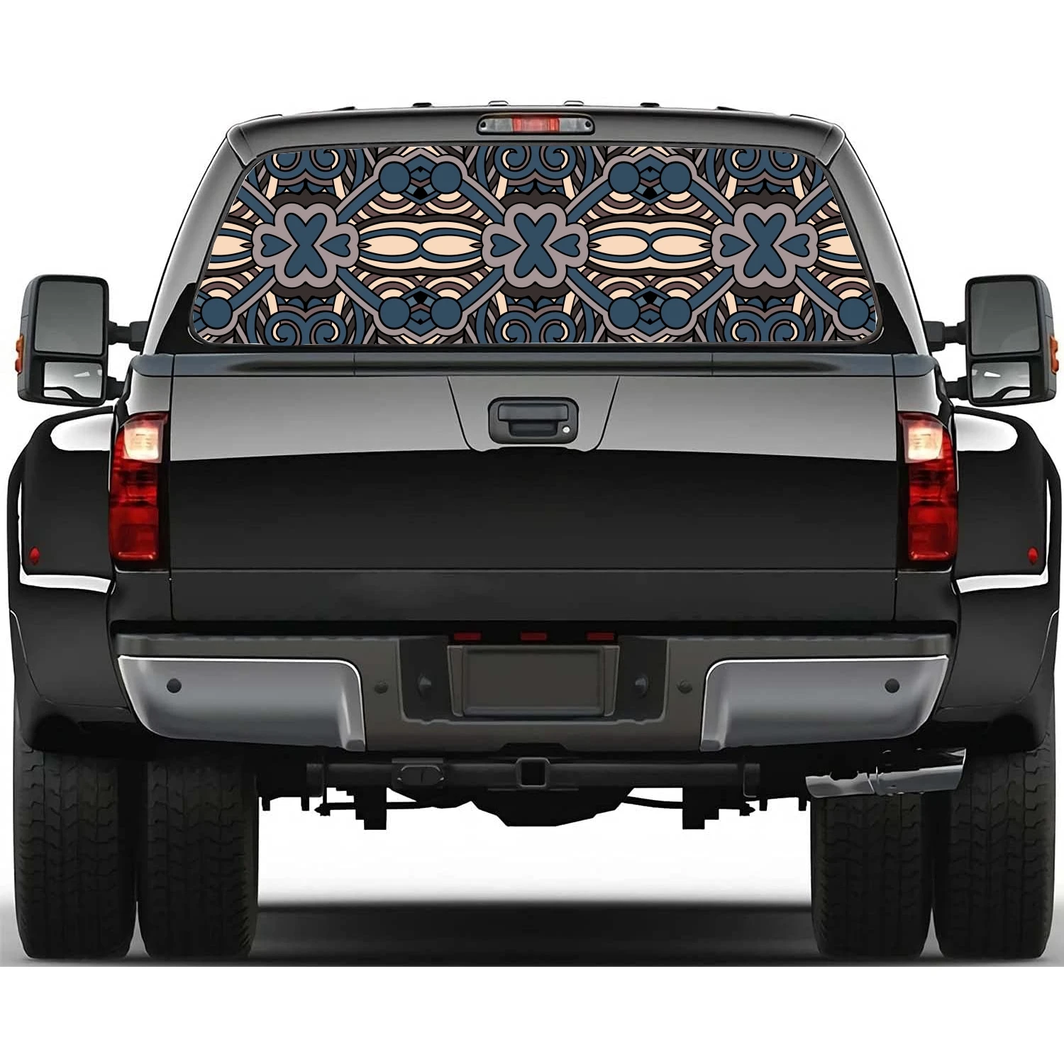 Ethnic Oriental Pattern Car Rear Window Decal Fit Pickup,Truck,Car Universal See Through Perforated Back Window Vinyl Sticker 
Ethnic Oriental Pattern Car Rear Window Decal Fit Pickup,Truck,Car Universal See Through Perforated Back Window Vinyl Sticker