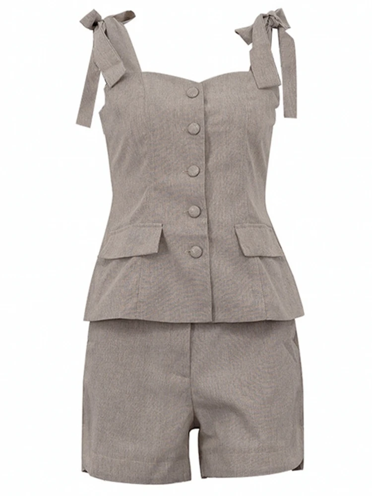 2 Pieces Set Sexy Fashion Women Set Female Tops Solid SleevelessTops And Shorts Suit Matching Outfit 2025 Summer Spring
2 Pieces Set Sexy Fashion Women Set Female Tops Solid SleevelessTops And Shorts Suit Matching Outfit 2025 Summer Spring