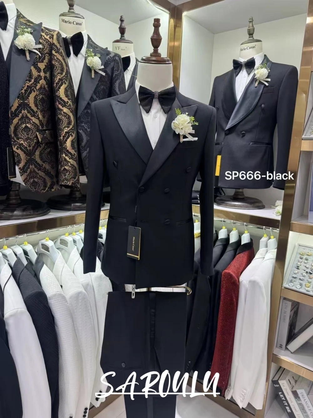 Men Black Wedding Groom Tuxedo Suit Double Breasted Peak Lapel Slim Fit New Formal Dinner Party Blazer Pants Two Pieces Set
Men Black Wedding Groom Tuxedo Suit Double Breasted Peak Lapel Slim Fit New Formal Dinner Party Blazer Pants Two Pieces Set