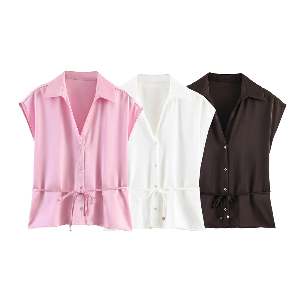 Summer Women's Casual Shirts Top 2026 New Fashionable Sleeveless Waistband Blouses Top Elegant Women's Shirt
Summer Women's Casual Shirts Top 2026 New Fashionable Sleeveless Waistband Blouses Top Elegant Women's Shirt