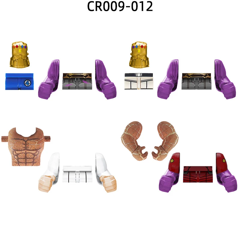 CR009-CR012 Оружие Брюки Детали для волос Фигурки Перчатки Модель Блоки MOC Набор кирпичей Подарки Игрушки
CR009-CR012 Оружие Брюки Детали для волос Фигурки Перчатки Модель Блоки MOC Набор кирпичей Подарки Игрушки