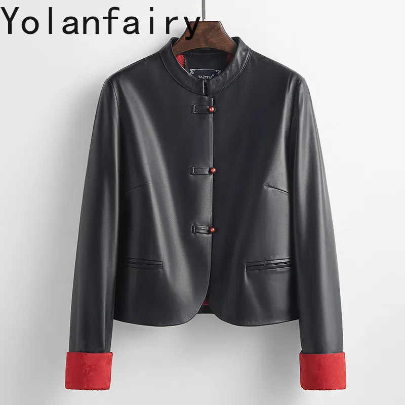 YOLANFAIRY Women 2026 Top Layer Genuine Sheepskin Leather Jacket Short New Chinese Style High-end Real Leather Coat Outerwear
YOLANFAIRY Women 2026 Top Layer Genuine Sheepskin Leather Jacket Short New Chinese Style High-end Real Leather Coat Outerwear