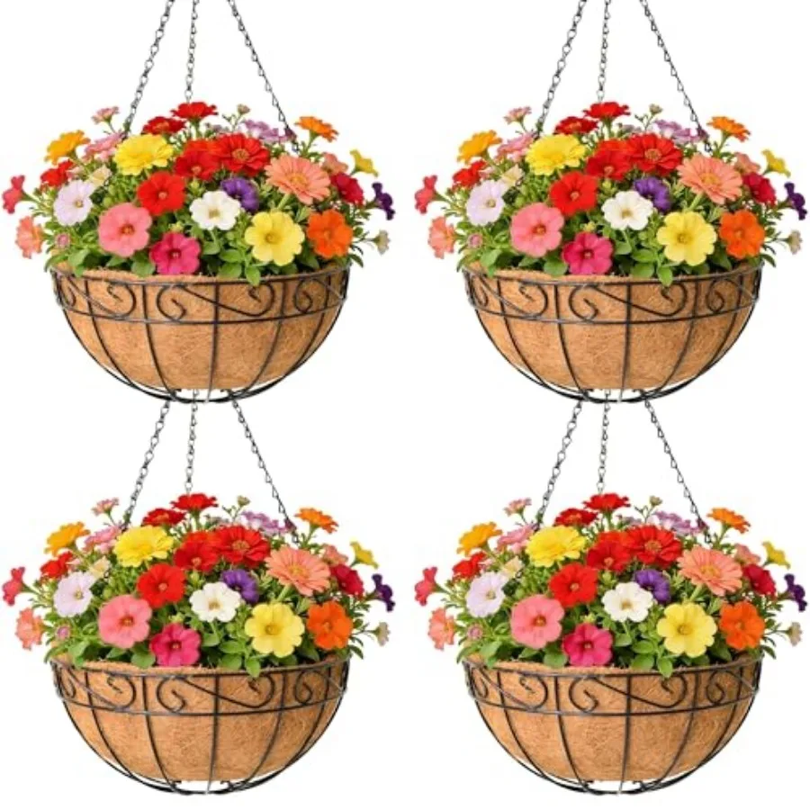 4 Pack Metal Hanging Planter Basket Natural Round Coconut Hanging Plant Pot Coconut Coir Planter for Hanging Basket s/Vegetable
4 Pack Metal Hanging Planter Basket Natural Round Coconut Hanging Plant Pot Coconut Coir Planter for Hanging Basket s/Vegetable