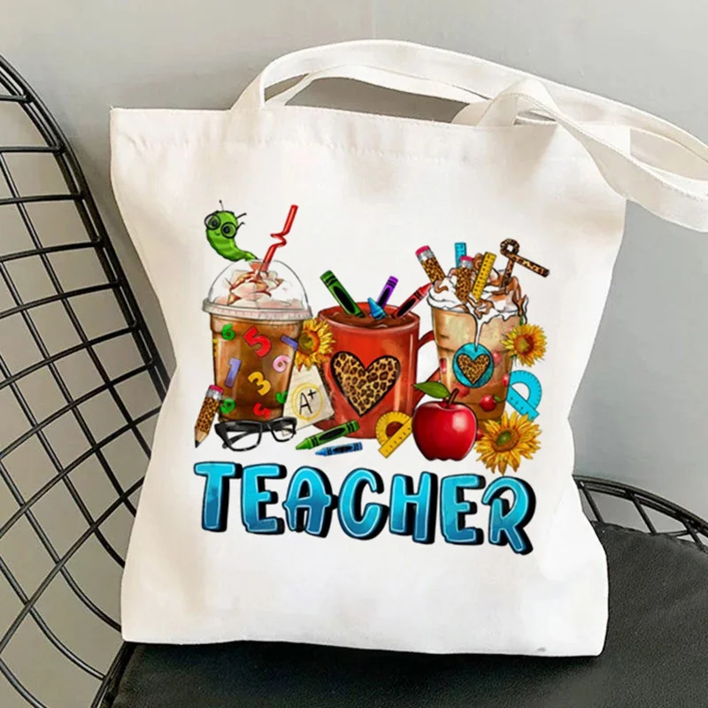 Cute Teacher Coffee Cup Print Canvas Tote Bag White Aesthetic Shoulder Bag Teacher Life Casual Handbag
Cute Teacher Coffee Cup Print Canvas Tote Bag White Aesthetic Shoulder Bag Teacher Life Casual Handbag