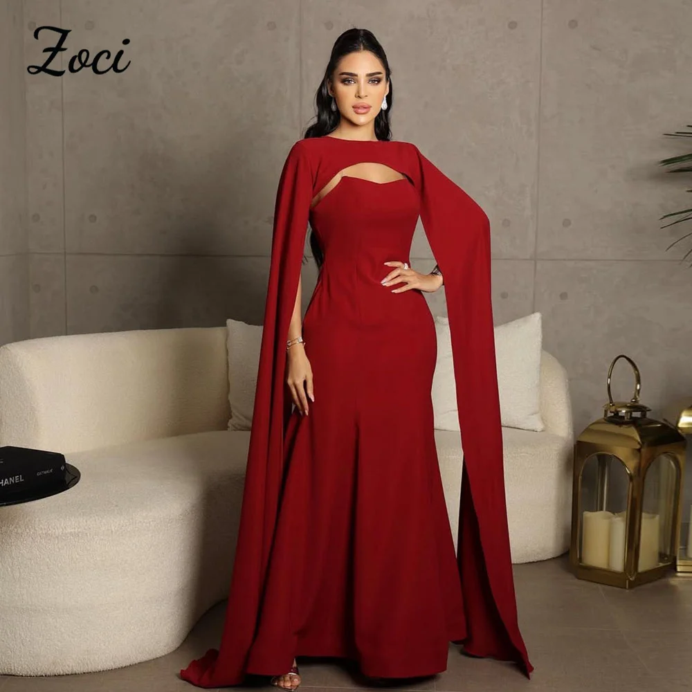 Zoci Customized Strapless Red Mermaid Prom Dresses With Jacket Evening Party Dress Long Cape Sleeve Women Special Occasion Gowns
Zoci Customized Strapless Red Mermaid Prom Dresses With Jacket Evening Party Dress Long Cape Sleeve Women Special Occasion Gowns