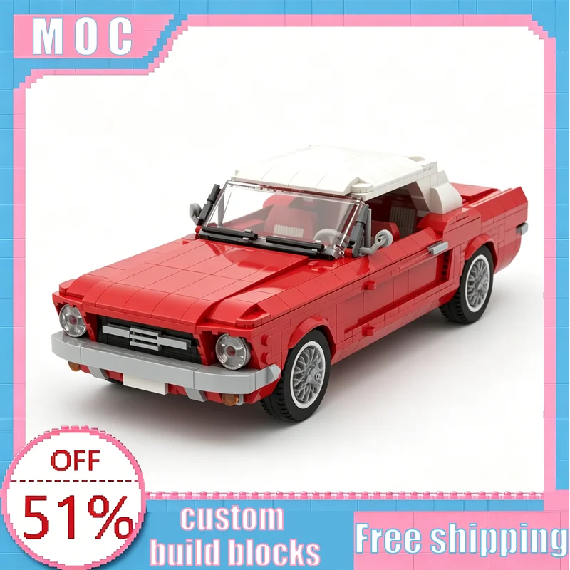 1183PCS MOC Mustang Convertible Classic American Sports Car Twin-Pack Model Building Block Educational Assembly Toy Display Gift
1183PCS MOC Mustang Convertible Classic American Sports Car Twin-Pack Model Building Block Educational Assembly Toy Display Gift