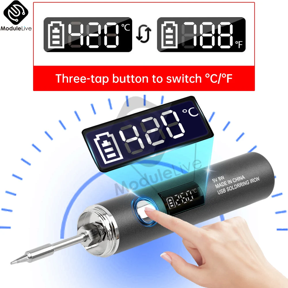 Multifunctional USB Digital Electric Soldering Iron Set Kit Intelligent 260-420℃ Temperature Adjustable Solder Welding Iron Tool
Multifunctional USB Digital Electric Soldering Iron Set Kit Intelligent 260-420℃ Temperature Adjustable Solder Welding Iron Tool