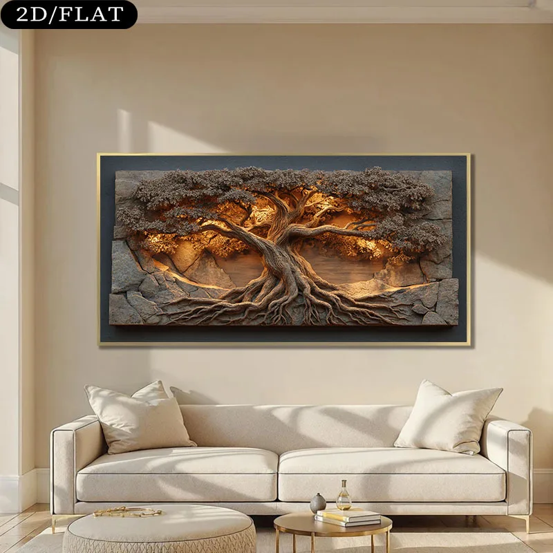 1pc Noframed Modern Abstract Tree Canvas Wall Art - Extra Large Wall Decor Poster with Golden & Brown Tone for Living Room Decor
1pc Noframed Modern Abstract Tree Canvas Wall Art - Extra Large Wall Decor Poster with Golden & Brown Tone for Living Room Decor