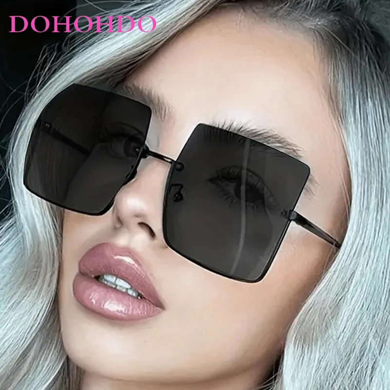 Fashion Luxury Metal Rimless Square Women Sunglasses Retro Big Frame Sunglass Men Outdoor Travel Eyewear Female Lentes UV400
Fashion Luxury Metal Rimless Square Women Sunglasses Retro Big Frame Sunglass Men Outdoor Travel Eyewear Female Lentes UV400