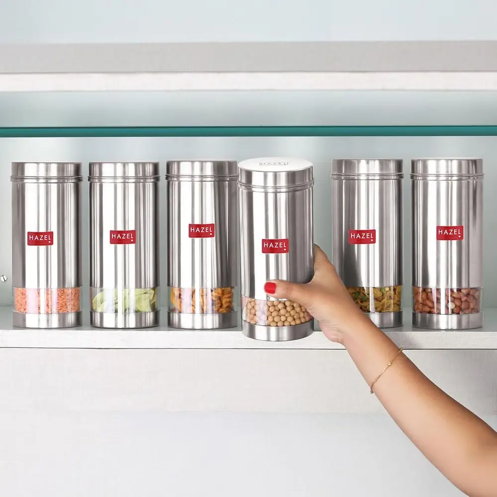 Airtight Stainless Steel Kitchen Storage Containers Set of 6, 33.8 oz, with Matte Finish
Airtight Stainless Steel Kitchen Storage Containers Set of 6, 33.8 oz, with Matte Finish