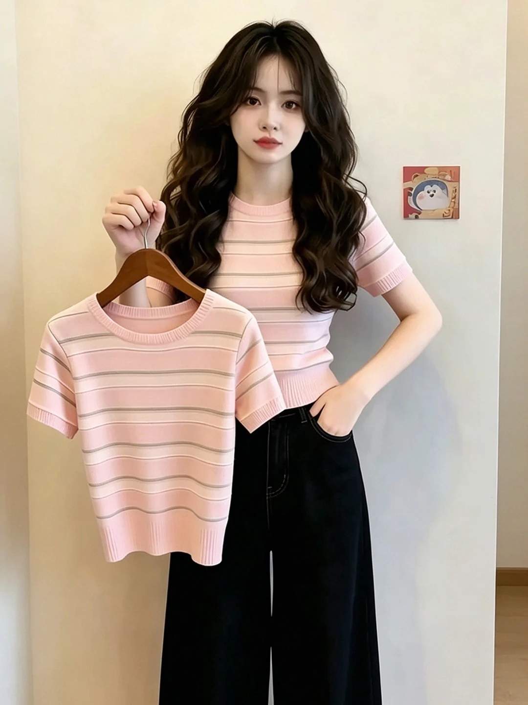 Slimming Striped round Neck Short Sleeve Knitted Sweater Women's Summer Beautiful New plus Size Big MM Comfortable Breathable...
Slimming Striped round Neck Short Sleeve Knitted Sweater Women's Summer Beautiful New plus Size Big MM Comfortable Breathable...