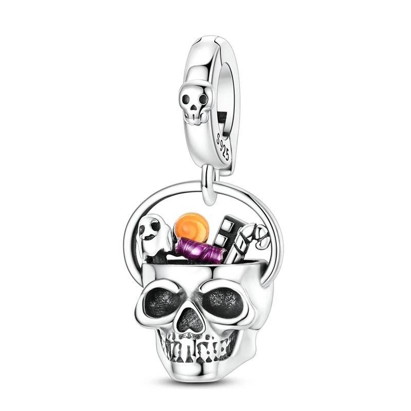925 Sterling Silver Charms Bead Zircon Skull Basket Candy Dangle Fit Original Bracelet DIY Women Jewelry Gift
925 Sterling Silver Charms Bead Zircon Skull Basket Candy Dangle Fit Original Bracelet DIY Women Jewelry Gift