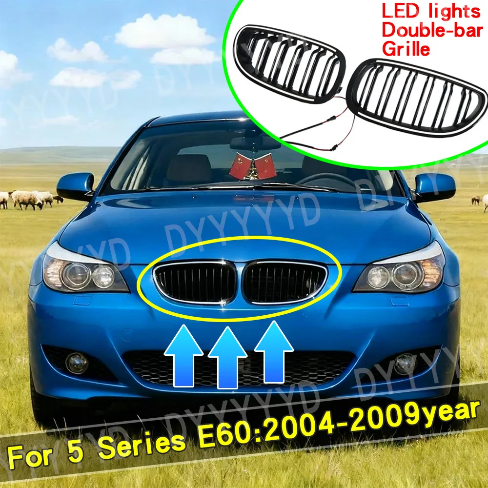 High Quality ABS Car Front Heat Dissipation Port LED Luminous Racing Grills For BMW 5 Series E60 2004-2009 Racing Grille
High Quality ABS Car Front Heat Dissipation Port LED Luminous Racing Grills For BMW 5 Series E60 2004-2009 Racing Grille