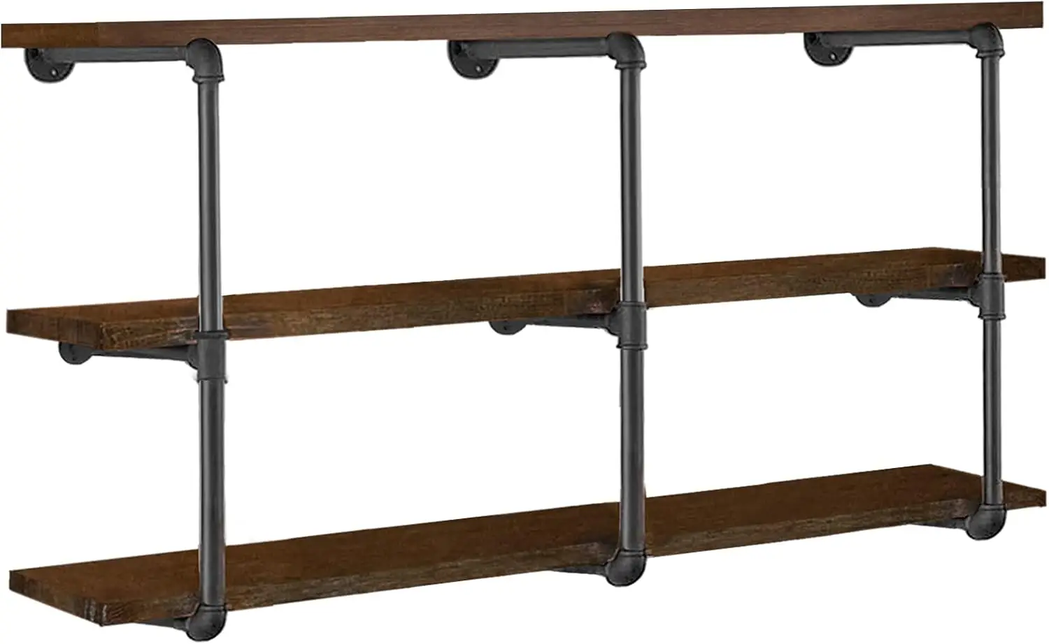 Industrial 3-Tier Iron Pipe Shelves, 28" Tall, 12" Depth, DIY Open Bookshelf, Wall Mounted, Rustic Farmhouse Storage, Black
Industrial 3-Tier Iron Pipe Shelves, 28" Tall, 12" Depth, DIY Open Bookshelf, Wall Mounted, Rustic Farmhouse Storage, Black