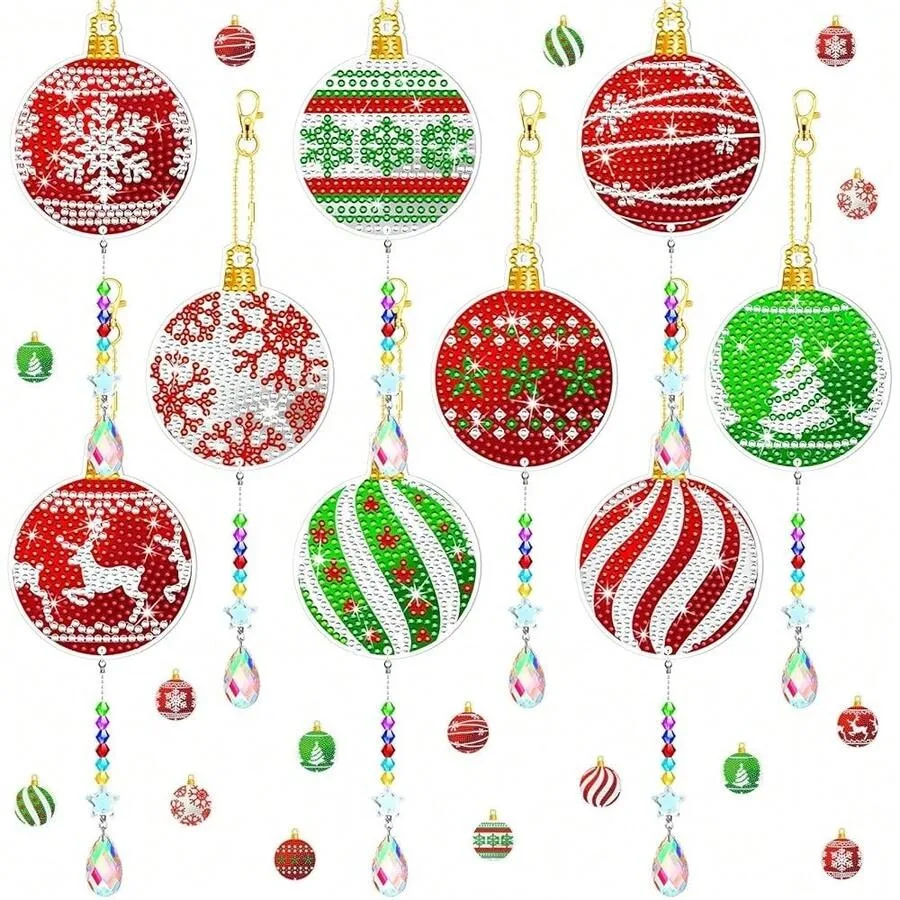 Yuntau 9 Pcs Christmas Diamond Art Wind Chimes Double Sided Christmas Ball Diamond Art Ornaments Snowflake Elk Xmas Tree Red Wh
Yuntau 9 Pcs Christmas Diamond Art Wind Chimes Double Sided Christmas Ball Diamond Art Ornaments Snowflake Elk Xmas Tree Red Wh