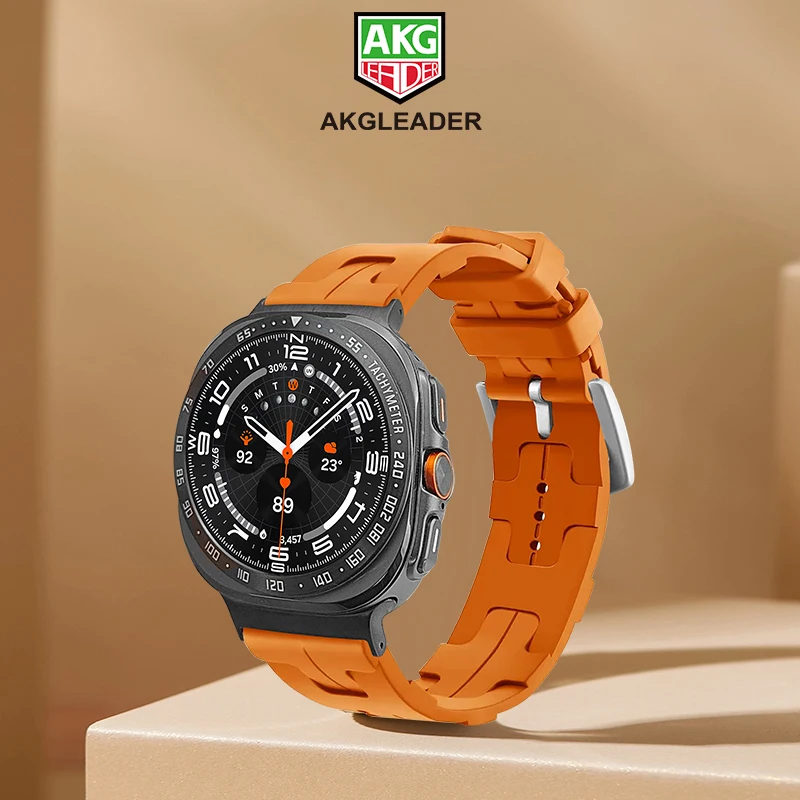 AKGLEADER Hermes Fluororubber Tape watch band for Samsung Galaxy Watch 7 Ultra 47mm strap for watch7 40mm 44mm band
AKGLEADER Hermes Fluororubber Tape watch band for Samsung Galaxy Watch 7 Ultra 47mm strap for watch7 40mm 44mm band