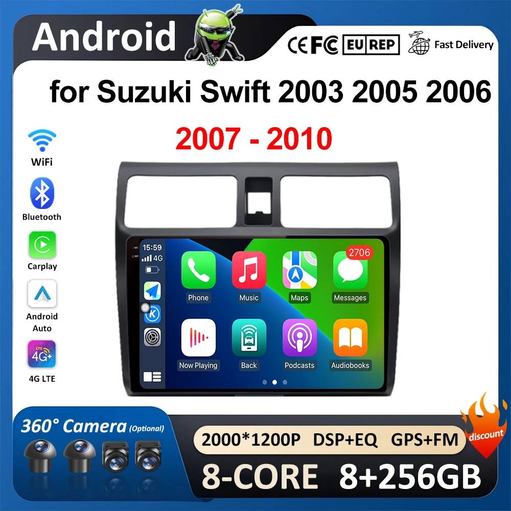 for Suzuki Swift 2003 2005 2006 2007 - 2010 Android Auto Car Video Multimeida Player Wireless Carplay GPS Navigation DSP WiFi
for Suzuki Swift 2003 2005 2006 2007 - 2010 Android Auto Car Video Multimeida Player Wireless Carplay GPS Navigation DSP WiFi