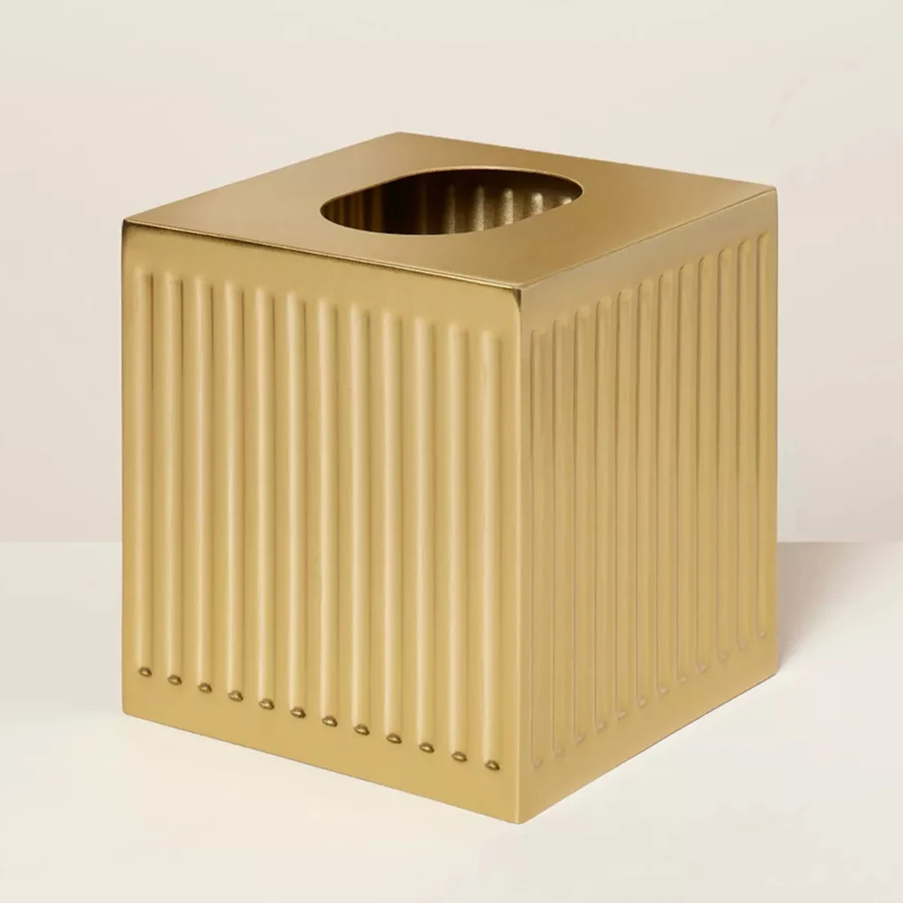 Brass Tissue Box Cover Square,Gold Decorative Tissue Holder,Metal Cube Box for Bathroom Office Decor Accessories,5.5x5.5x5.7in
Brass Tissue Box Cover Square,Gold Decorative Tissue Holder,Metal Cube Box for Bathroom Office Decor Accessories,5.5x5.5x5.7in