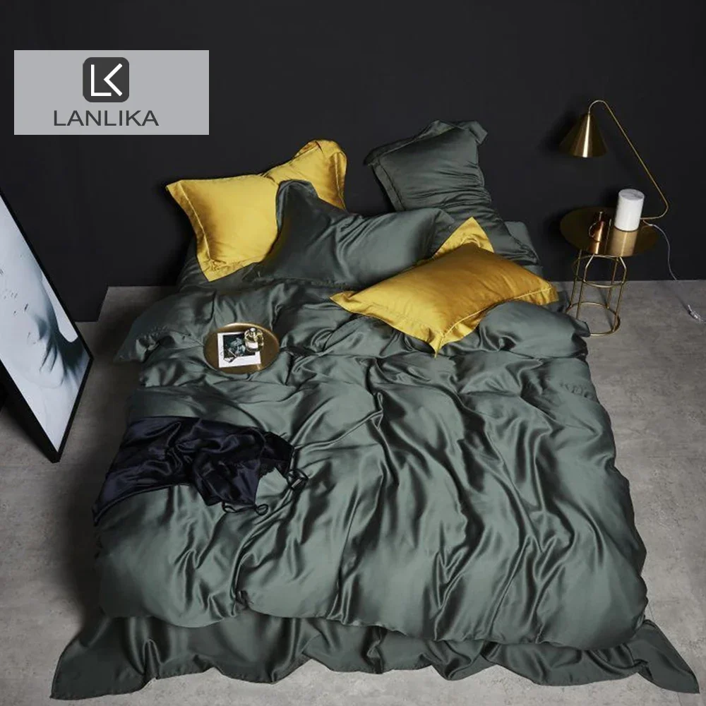 Lanlika Pure 100% Silk Green Bedding Set Beauty Double Queen King High Quality Duvet Cover Bed Linen Set Fitted Sheet Pillowcase
Lanlika Pure 100% Silk Green Bedding Set Beauty Double Queen King High Quality Duvet Cover Bed Linen Set Fitted Sheet Pillowcase