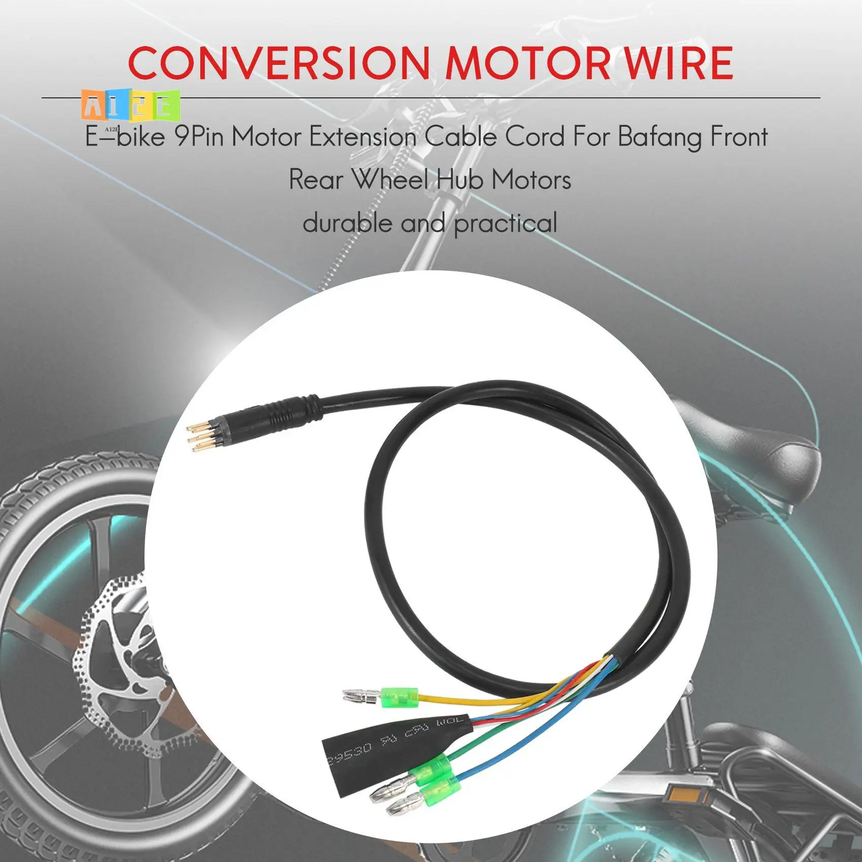 A12E-1Pcs 60Cm E-Bike 9Pin Motor Convert Extension Cable Cord Waterproof Connector For Bafang Front Rear Wheel Hub Motors
A12E-1Pcs 60Cm E-Bike 9Pin Motor Convert Extension Cable Cord Waterproof Connector For Bafang Front Rear Wheel Hub Motors