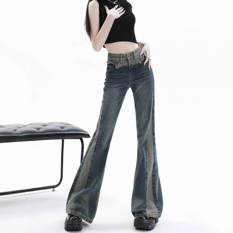American High-waisted Slightly Flared Jeans for Women 2026Autumn New Fashionable Retro Niche Design Floor-length Horseshoe Pants
American High-waisted Slightly Flared Jeans for Women 2026Autumn New Fashionable Retro Niche Design Floor-length Horseshoe Pants