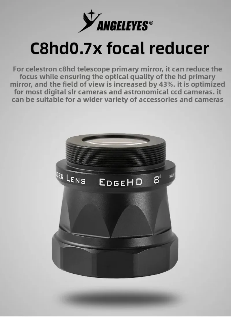 Зеркало дефокусирующее Angeleyes C8 HD 0.7X для телескопов Celestron, астрономический аксессуар
Зеркало дефокусирующее Angeleyes C8 HD 0.7X для телескопов Celestron, астрономический аксессуар