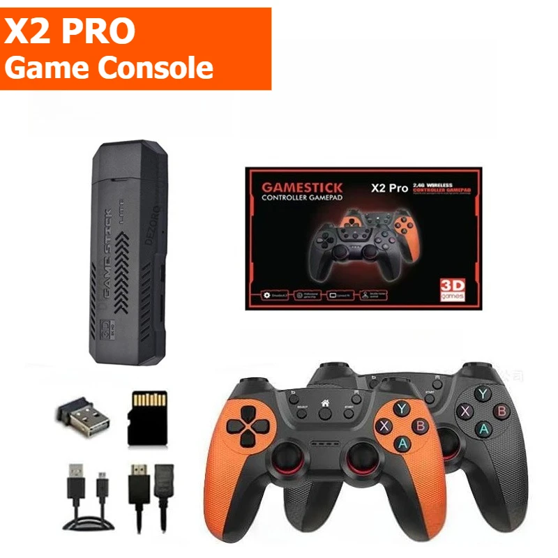 X2 Pro Retro Video Game Console 2.4G Wireless Dual Game Controller TV Game Stick 64G 20000 Games Two Player Game Console
X2 Pro Retro Video Game Console 2.4G Wireless Dual Game Controller TV Game Stick 64G 20000 Games Two Player Game Console