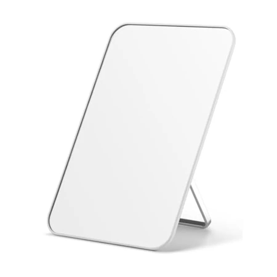 Desk Makeup Mirror, 8 x 5 Inch Table Mirror with Foldable Stand and Hanging Hole for Shaving and Travelling
Desk Makeup Mirror, 8 x 5 Inch Table Mirror with Foldable Stand and Hanging Hole for Shaving and Travelling