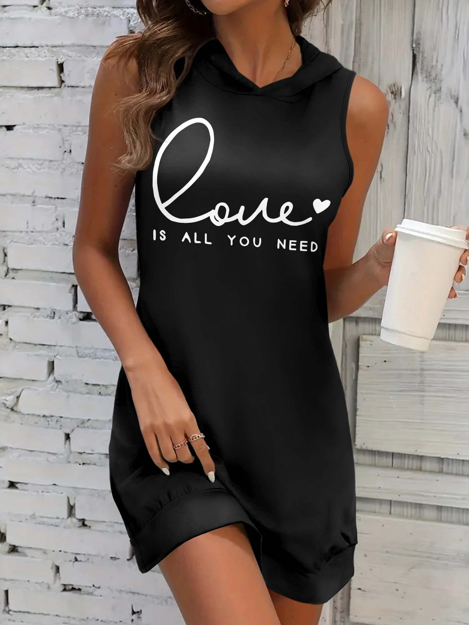 Womens Sleeveless Hoodie Dress Love Quote Print Casual Loose Mini Tank Dress Cute Daily Outfit
Womens Sleeveless Hoodie Dress Love Quote Print Casual Loose Mini Tank Dress Cute Daily Outfit