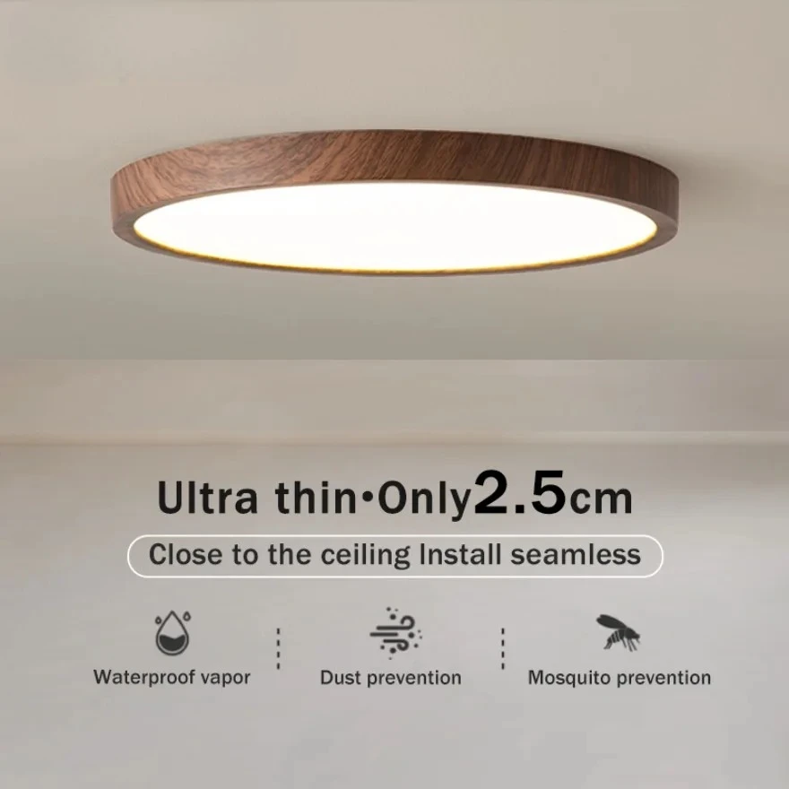 Modern LED Ceiling Light Circular Ultrathin Wood Grain Walnut Decorative Light Bedroom Dining Room Living Room Indoor Home Light
Modern LED Ceiling Light Circular Ultrathin Wood Grain Walnut Decorative Light Bedroom Dining Room Living Room Indoor Home Light