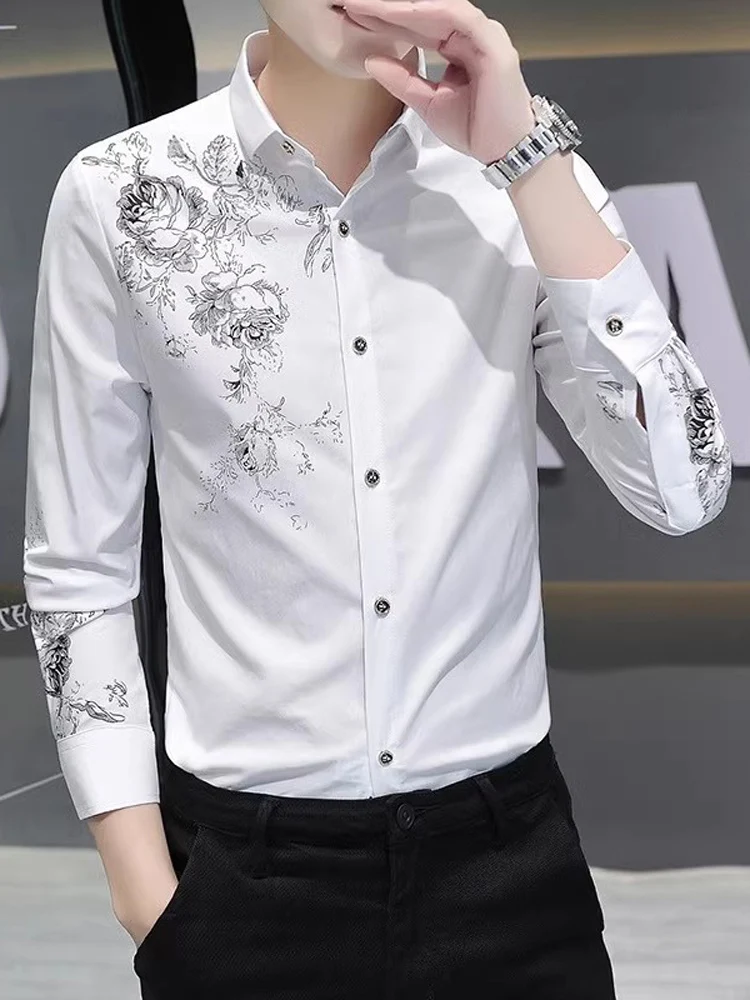 Faionable Long Sve Printed irt Men's Slim Fit Korean Sle Urban Casual Polyester Fiber Square Collar irt Top
Faionable Long Sve Printed irt Men's Slim Fit Korean Sle Urban Casual Polyester Fiber Square Collar irt Top